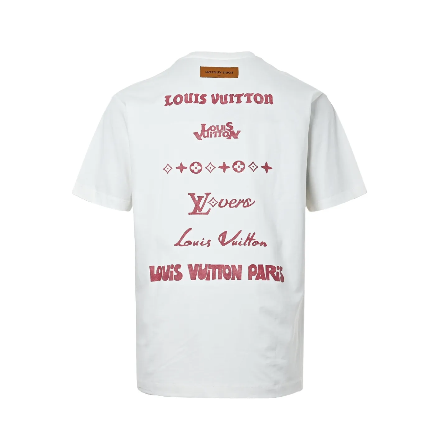 Louis Vuitton/Louis Vuitton multi-layer logo Pink letter short sleeves